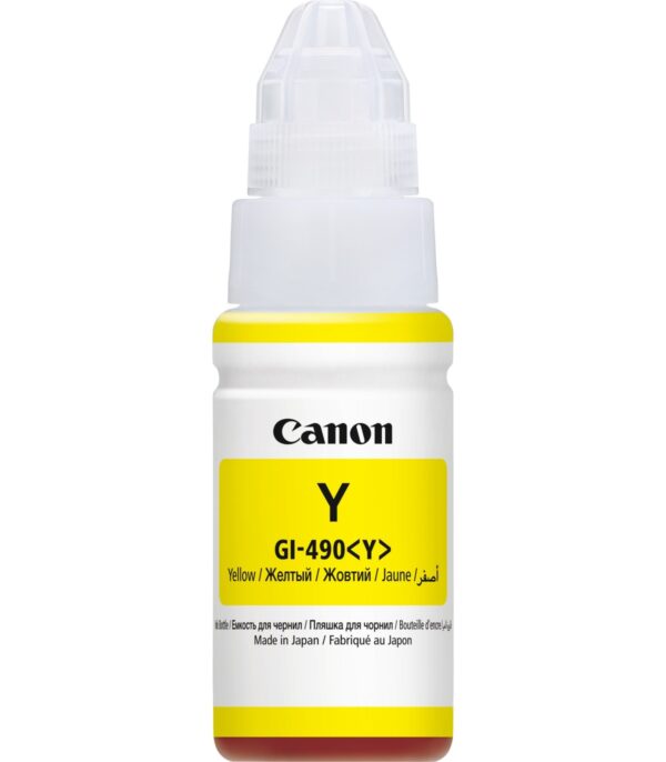 Bouteille d'encre Canon GI-490 Jaune d'origine - 0666C001AB
