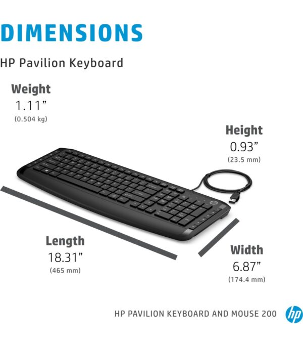 Clavier et souris filaires HP 200 pour HP Pavilion - 9DF28AA