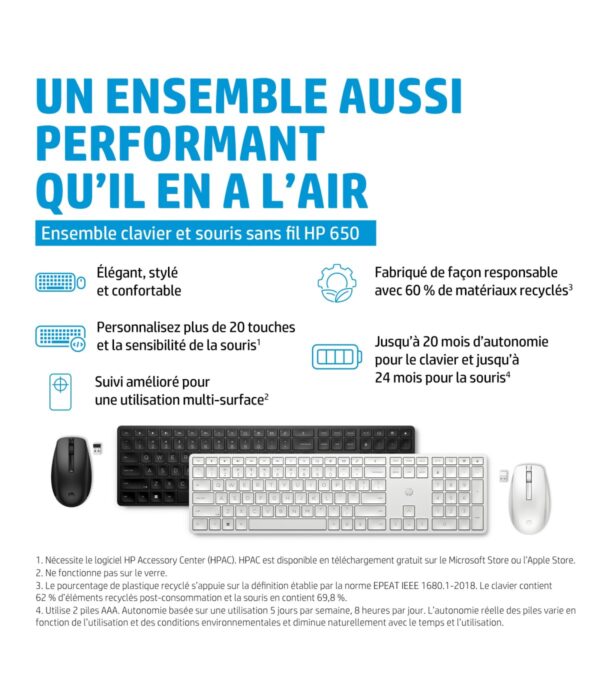Clavier et souris sans fil 650 (4R013AA)