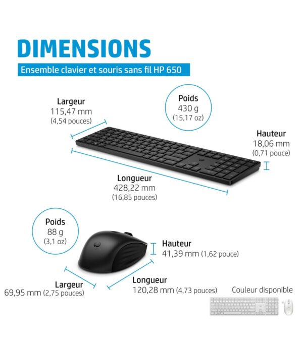 Clavier et souris sans fil 650 (4R013AA)