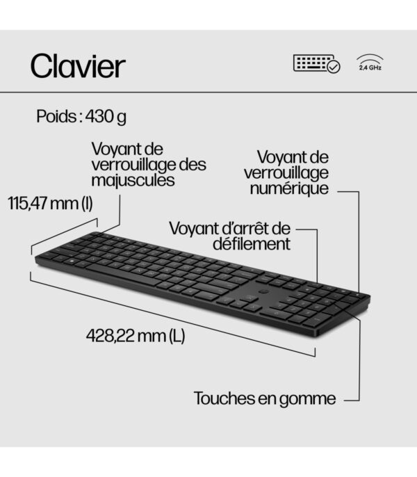 Clavier et souris sans fil 650 (4R013AA)