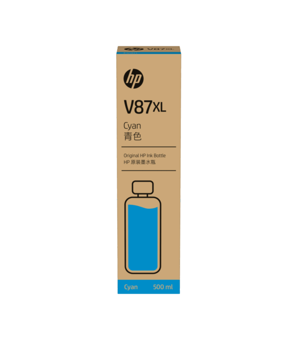 HP V87XL Cyan 500ml - Bouteille d'encre HP d'origine (7FN95A)