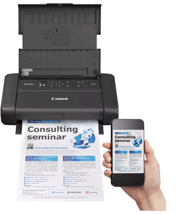 Imprimante Jet d'encre Portable Canon Pixma TR150 avec Batterie (4167C026AC)