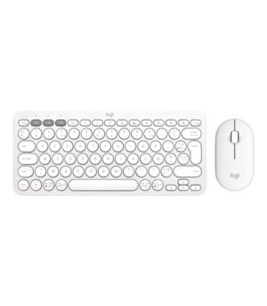 Logitech Pebble 2 Combo Sans Fil – Clavier & Souris AZERTY Tonal White (920-012210)