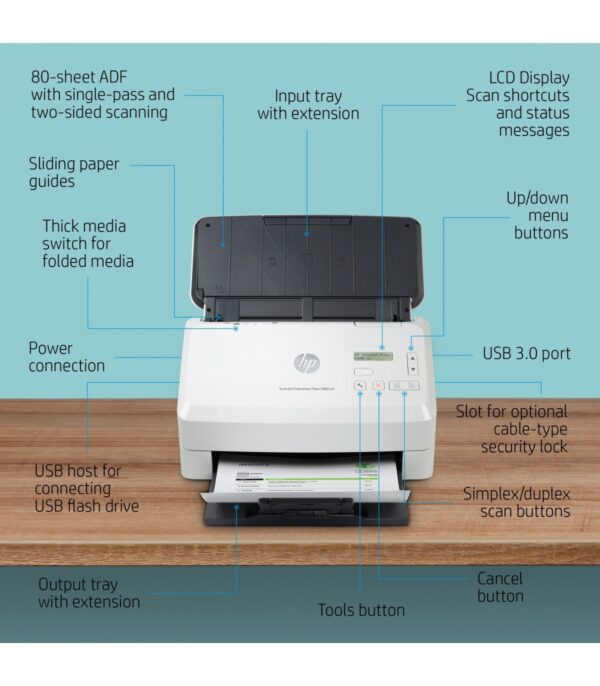 scanner-hp-scanjet-enterprise-flow-5000-s5-6fw09a-11 Scanner HP ScanJet Enterprise Flow 5000 s5 - (6FW09A)
