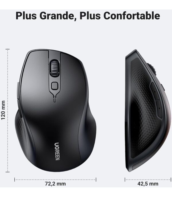 souris-sans-fil-bluetooth-ugreen-silencieuse-ergonomique-24ghz-90395-12 Souris sans fil Bluetooth Ugreen Silencieuse Ergonomique 2,4GHz (90395)