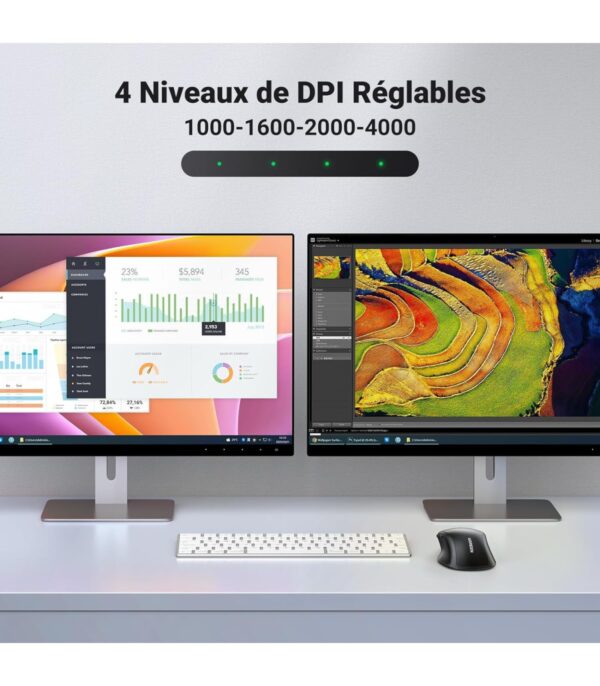 souris-sans-fil-bluetooth-ugreen-silencieuse-ergonomique-24ghz-90395-13 Souris sans fil Bluetooth Ugreen Silencieuse Ergonomique 2,4GHz (90395)