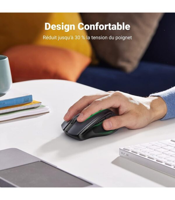 souris-sans-fil-ugreen-design-ergonomique-24ghz-noir-90545-8 Souris sans fil Ugreen Design Ergonomique 2.4GHz - Noir (90545)
