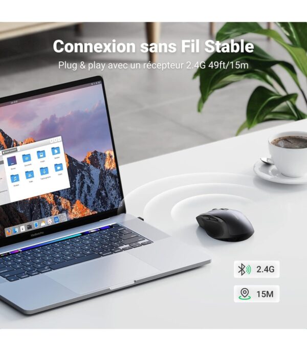 souris-sans-fil-ugreen-design-ergonomique-24ghz-noir-90545-9 Souris sans fil Ugreen Design Ergonomique 2.4GHz - Noir (90545)